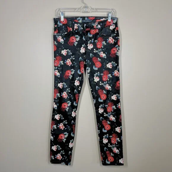 Level 99 Liza Skinny Floral Print Jeans • Size 28 - Picture 1 of 8